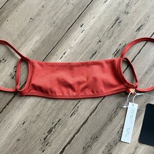 Are You Am I AYAI Strappy Active Logo Bra Top Rust S